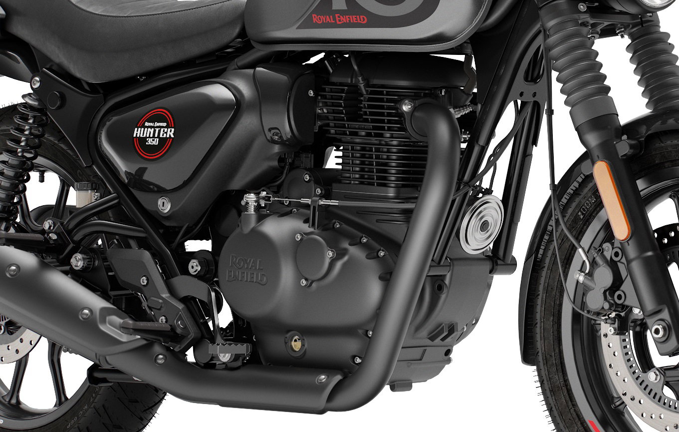 The engine of a motorcycle